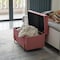 Fabulaxe Large Rectangle Velvet Storage Ottoman Stool Box with Golden Legs, Decorative Sitting Bench, Pink QI003938.PK - alternate 3